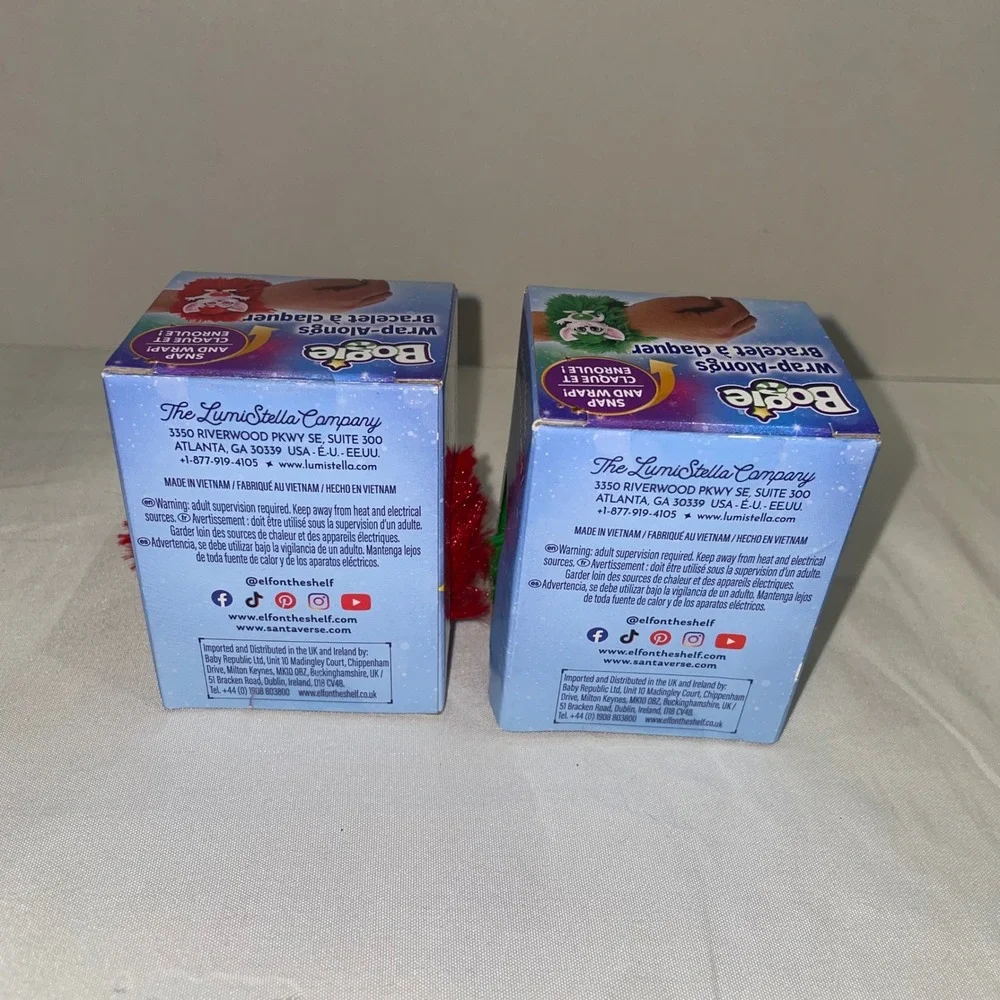 Elf on the Shelf Santaverse Bogie Wrap-Alongs Slap Bracelet Red Green Set of 2